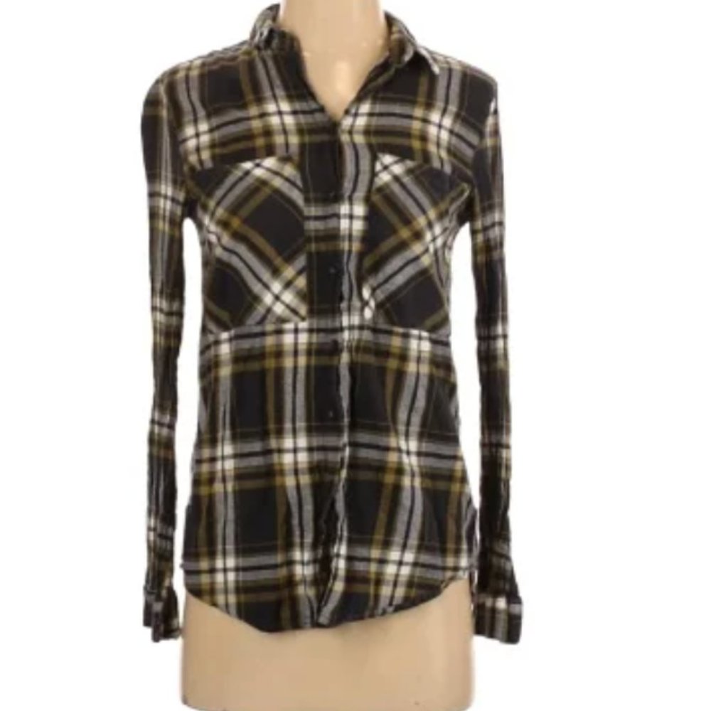 TOPSHOP green plaid button up